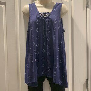 Sonoma Navy Blue/White Sleeveless Top